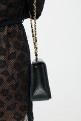Chanel Early 1990s Black Quilted Leather Full Flap Bag