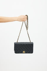 Chanel Early 1990s Black Quilted Leather Full Flap Bag