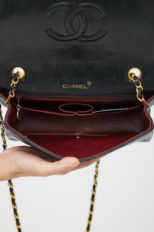 Chanel Early 1990s Black Quilted Leather Full Flap Bag