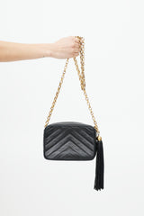 Chanel Early 1990s Black V Stitch Bijou Crossbody Bag