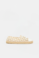 Chanel Eyelet CC Espadrille Flat