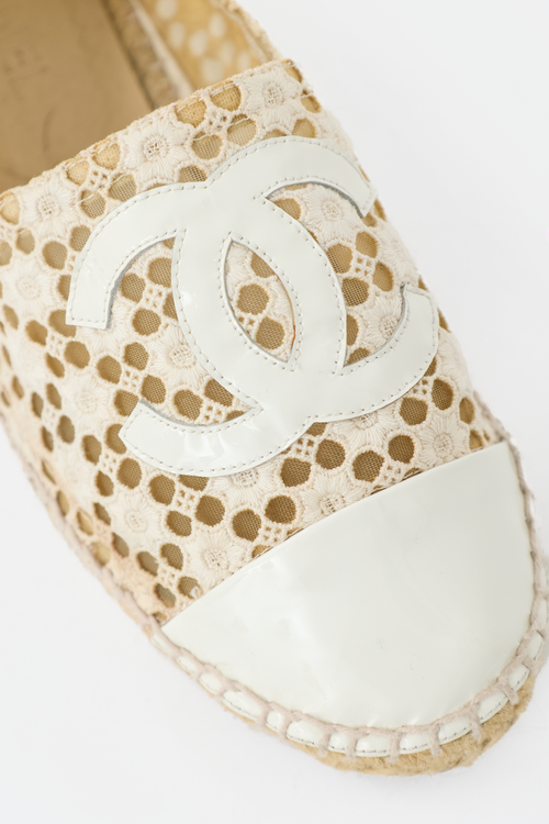 Chanel Eyelet CC Espadrille Flat