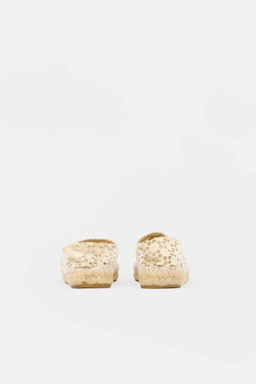 Chanel Eyelet CC Espadrille Flat
