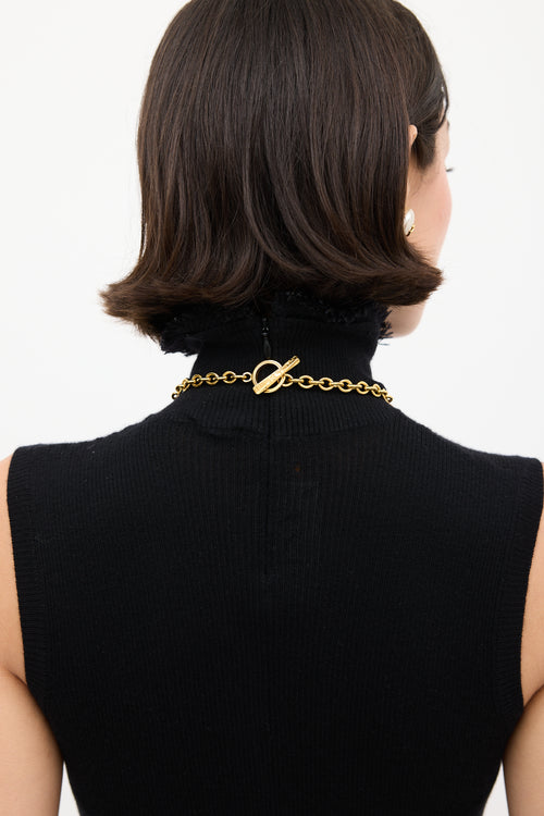 Chanel F/W 1996 Gold & Purple Jewel Brooch Necklace
