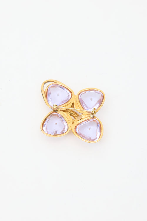 Chanel F/W 1996 Gold & Purple Jewel Brooch Necklace