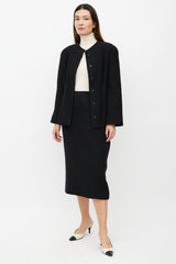 Chanel FW 1998 Black Wool Suit