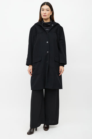 Chanel FW 1999 Black Wool Hooded Coat