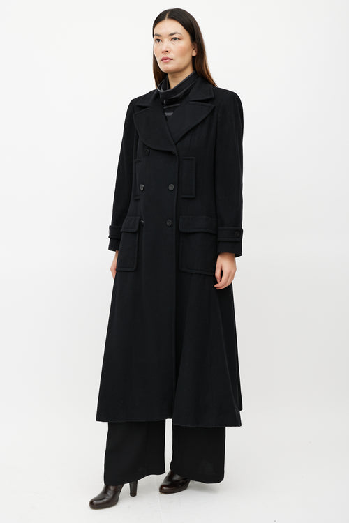 Chanel FW 2001 Black Cashmere Trench Coat
