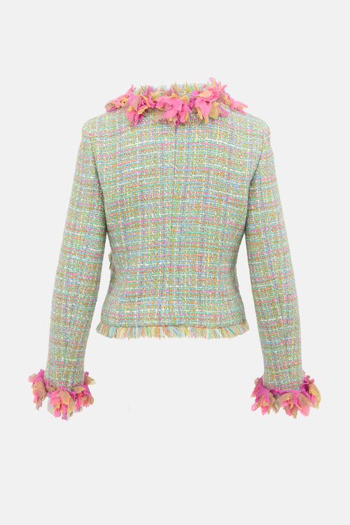Chanel FW 2001 Wool Tweed Fringe Jacket