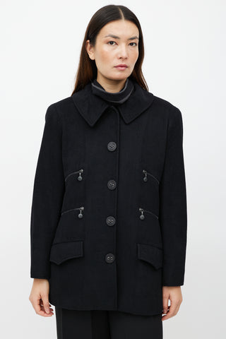 Chanel FW 2001 Black Cashmere Trench Coat