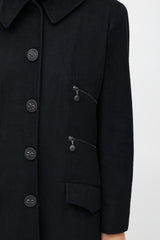Chanel FW 2001 Black Cashmere Trench Coat