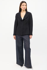 Chanel FW 2002 Black Press Stud Blazer