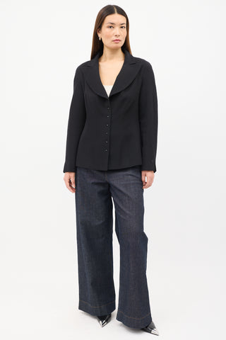 Chanel FW 2002 Black Press Stud Blazer