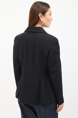 Chanel FW 2002 Black Press Stud Blazer