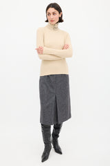 Chanel F/W 2004 Beige & Black Cashmere Turtleneck