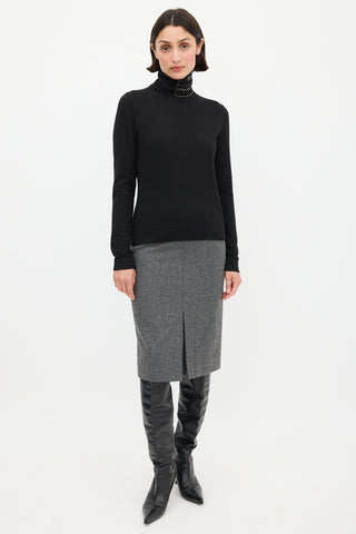 Chanel F/W 2004 Black & Beige Cashmere Turtleneck