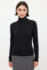 Chanel F/W 2004 Black & Beige Cashmere Turtleneck