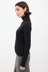 Chanel F/W 2004 Black & Beige Cashmere Turtleneck