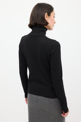 Chanel F/W 2004 Black & Beige Cashmere Turtleneck