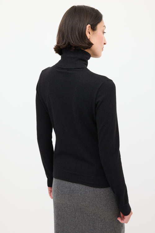 Chanel F/W 2004 Black & Beige Cashmere Turtleneck