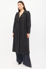 Chanel FW 2004 Black Quilted Stitch & Chain Trench Coat