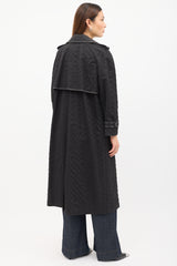 Chanel FW 2004 Black Quilted Stitch & Chain Trench Coat
