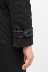Chanel FW 2004 Black Quilted Stitch & Chain Trench Coat