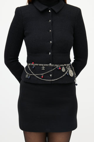 Chanel FW 2004 Gunmetal & Multicolour Chainlink Beaded Belt