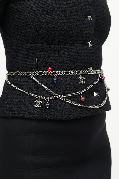 Chanel FW 2004 Gunmetal & Multicolour Chainlink Beaded Belt