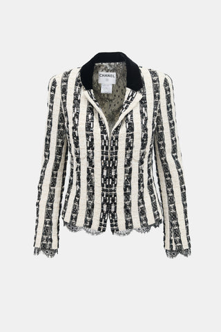 Chanel FW 2004 Tweed Embellished Jacket