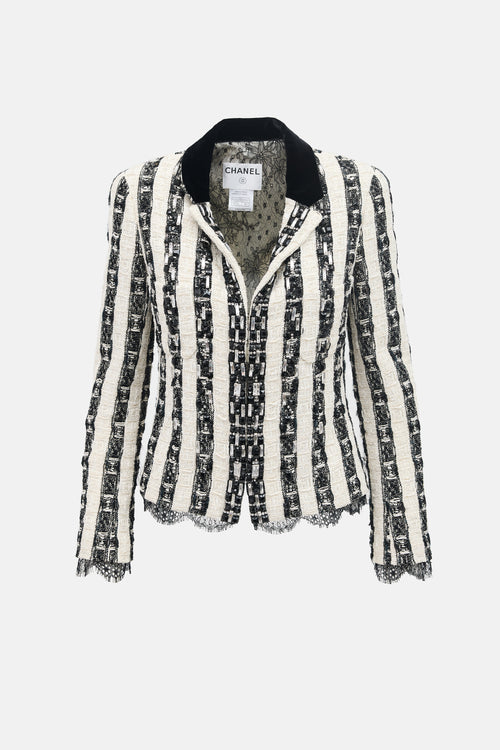 Chanel FW 2004 Tweed Embellished Jacket