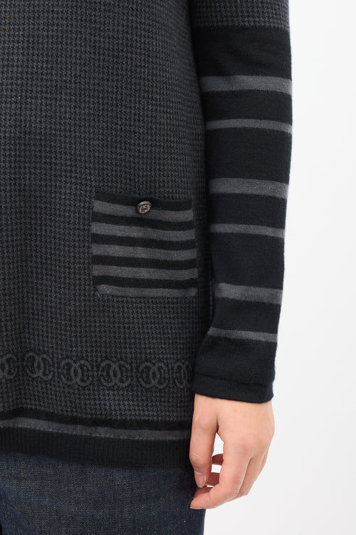 Chanel FW 2005 Black & Grey Cashmere Sweater