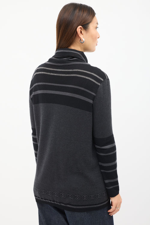 Chanel FW 2005 Black & Grey Cashmere Sweater