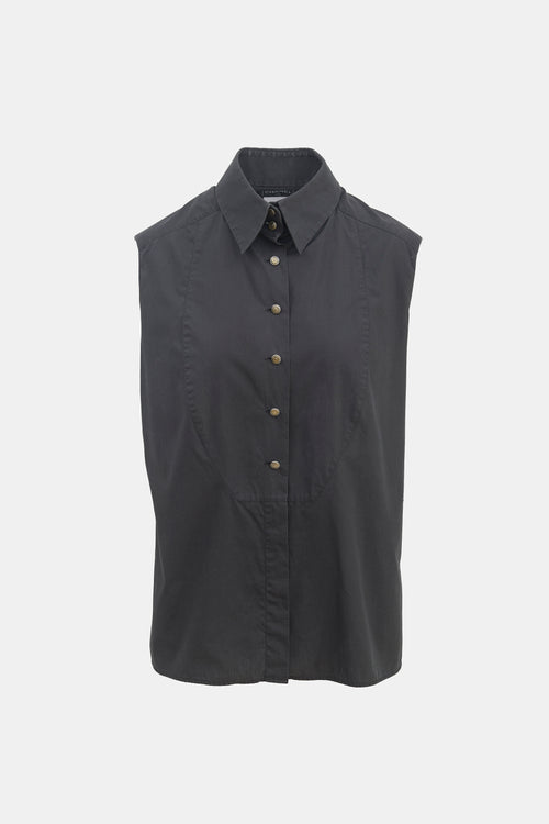 Chanel FW 2005 Black Sleeveless Shirt