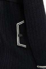 Chanel FW 2007 Black & White Wool Double Breasted Coat