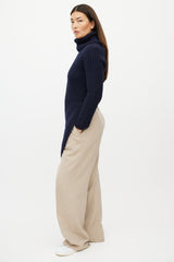 Chanel FW 2008 Navy Cashmere Ribbed Sweater