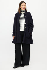 Chanel FW 2008 Navy Cashmere Woven Coat