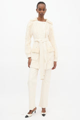 Chanel FW 2018 Cream Wool & Sherpa Cardigan