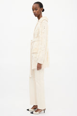 Chanel FW 2018 Cream Wool & Sherpa Cardigan