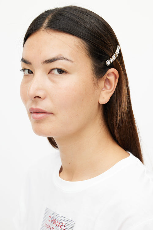 Chanel FW 2020 Gold & Crystal Embellished Hair Clip