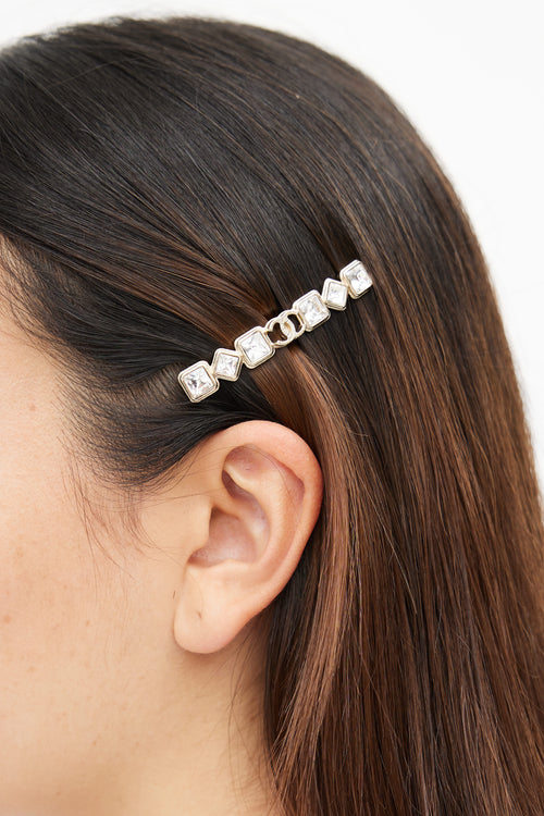 Chanel FW 2020 Gold & Crystal Embellished Hair Clip