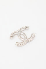Chanel F/W 2022 Silver Chain Link CC Logo Brooch