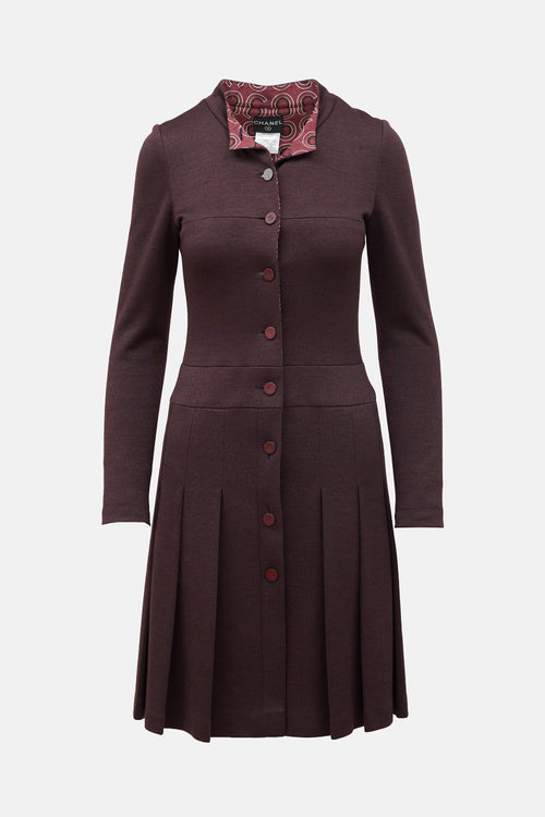 Chanel FW 2001 Jersey Pleated Coat