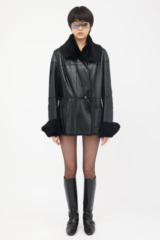 Chanel FW 2005 Leather & Fur Jacket