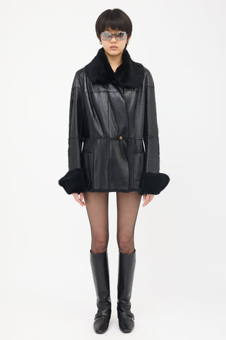 Chanel FW 2005 Leather & Fur Jacket