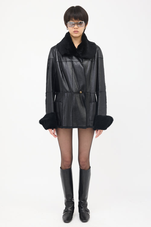 Chanel FW 2005 Leather & Fur Jacket