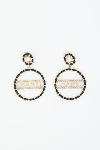 Chanel FW 2018 Braided Logo Earrings