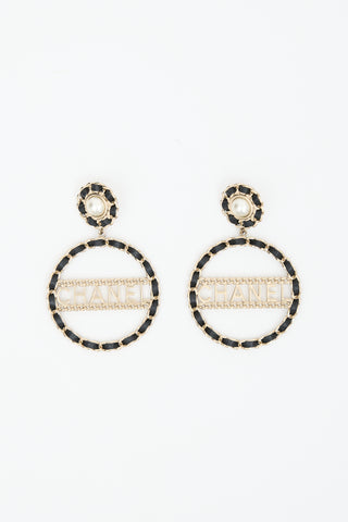 Chanel FW 2018 Braided Logo Earrings