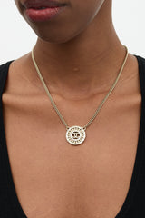 Chanel FW 2016 Crystal & Pearl CC Medallion Necklace