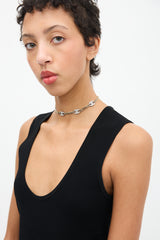 Chanel FW 2021 Gold & Crystal CC Chain Necklace